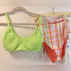 Bleu Rod Beattie Green and Orange Swim Bottoms & Salt & Cove Green Top